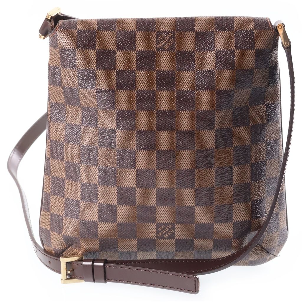 Louis Vuitton Damier Musette Salsa Long Shoulder Bag Brown Leather Gold — view 2