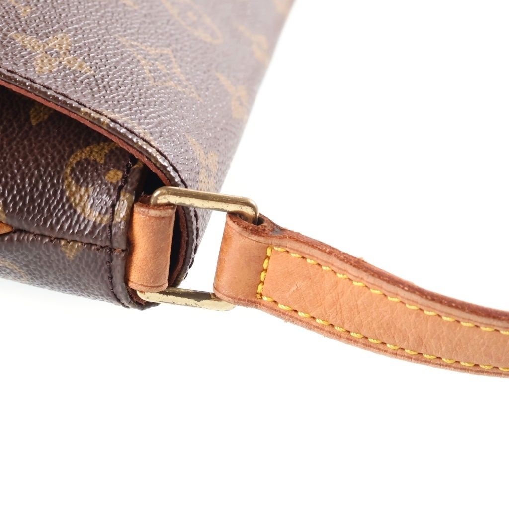 Louis Vuitton Monogram Musette Tango Shoulder Bag Brown Leather Gold — view 7