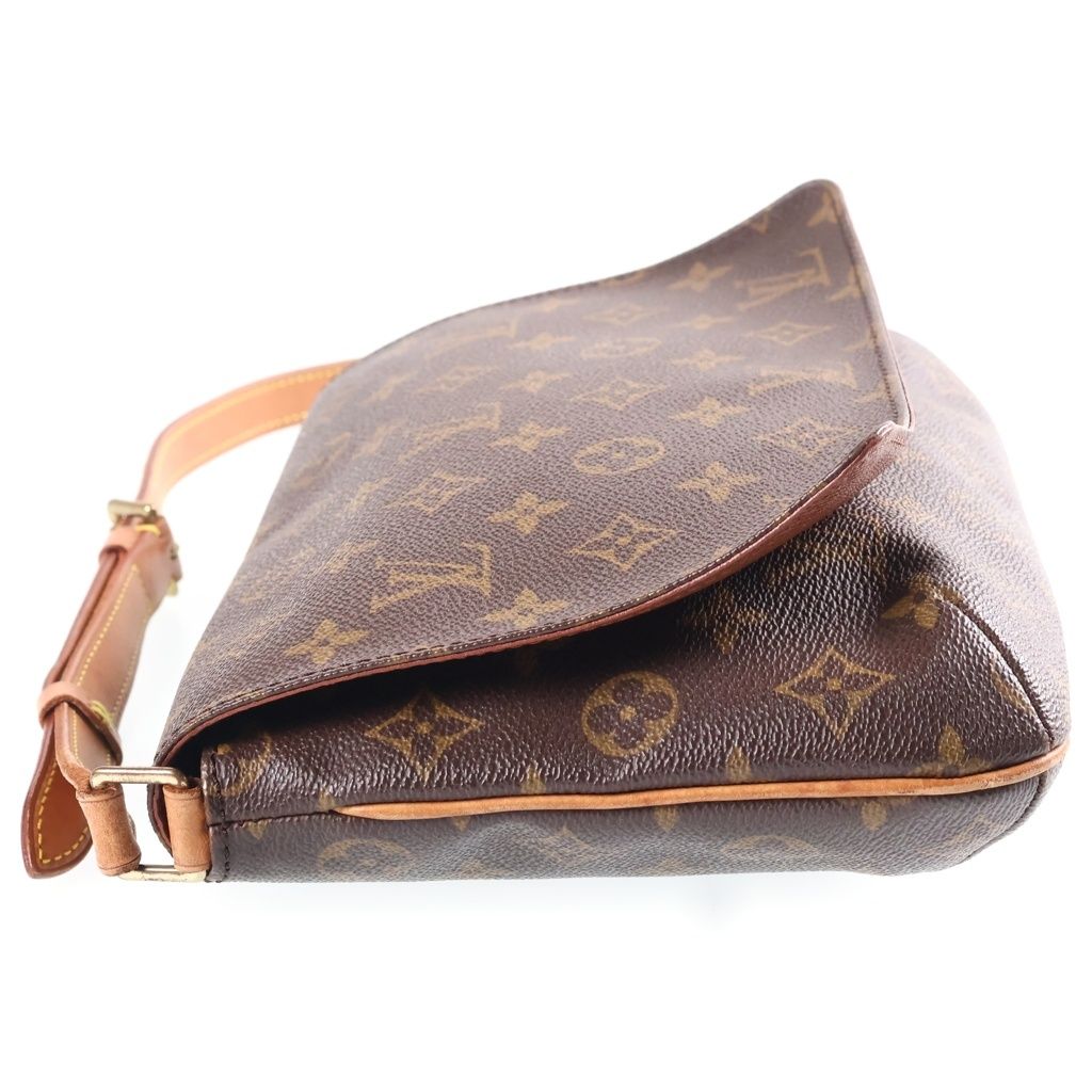 Louis Vuitton Monogram Musette Tango Shoulder Bag Brown Leather Gold — view 3