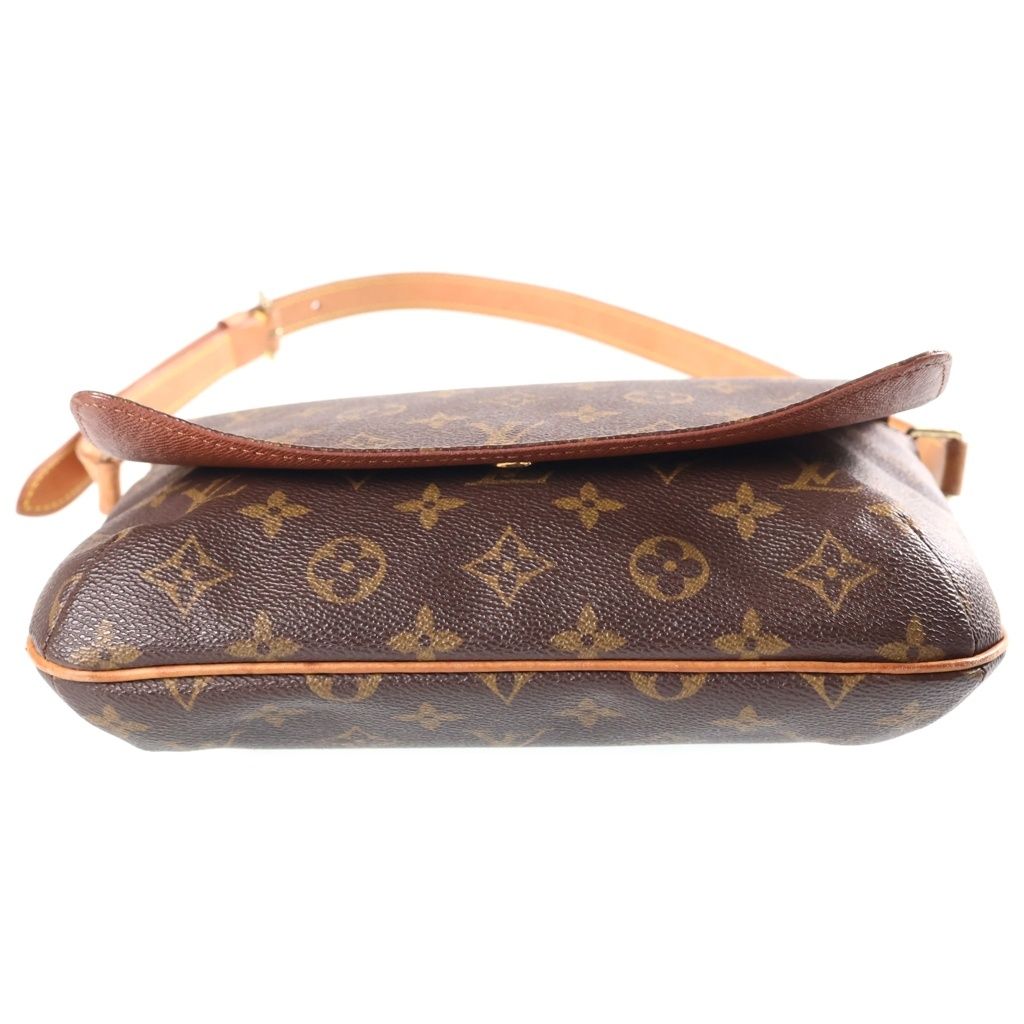 Louis Vuitton Monogram Musette Tango Shoulder Bag Brown Leather Gold — view 4