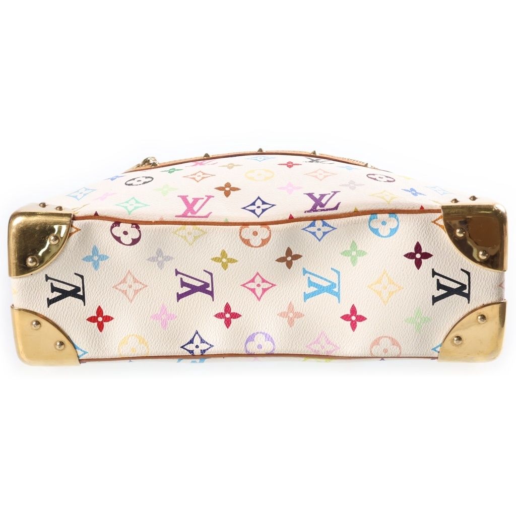 Louis Vuitton Monogram Multicolor Boulogne Shoulder Bag White Brown Leather Gold — view 4