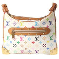 Louis Vuitton Monogram Multicolor Boulogne Shoulder Bag White Brown Leather Gold