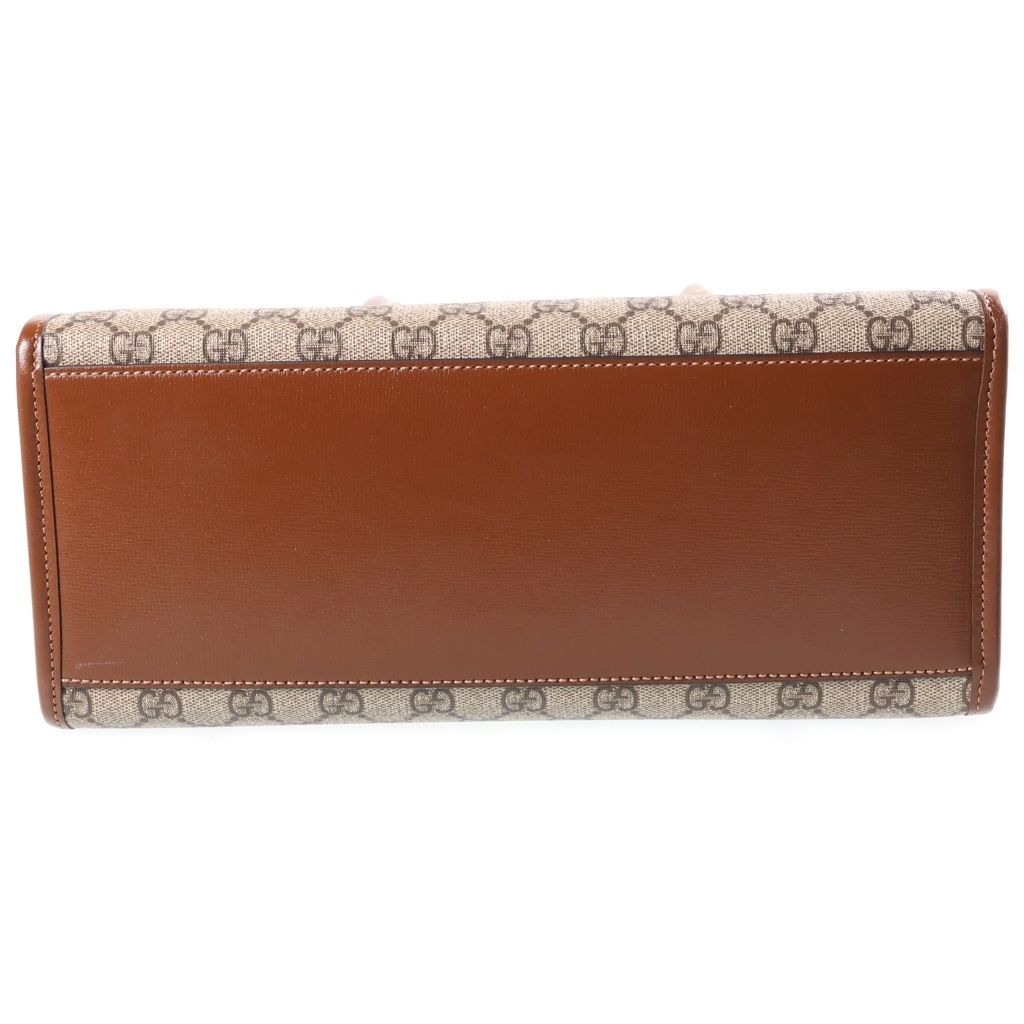 Gucci GG Supreme 2-Way Shoulder Bag Brown Beige Leather Gold — view 4