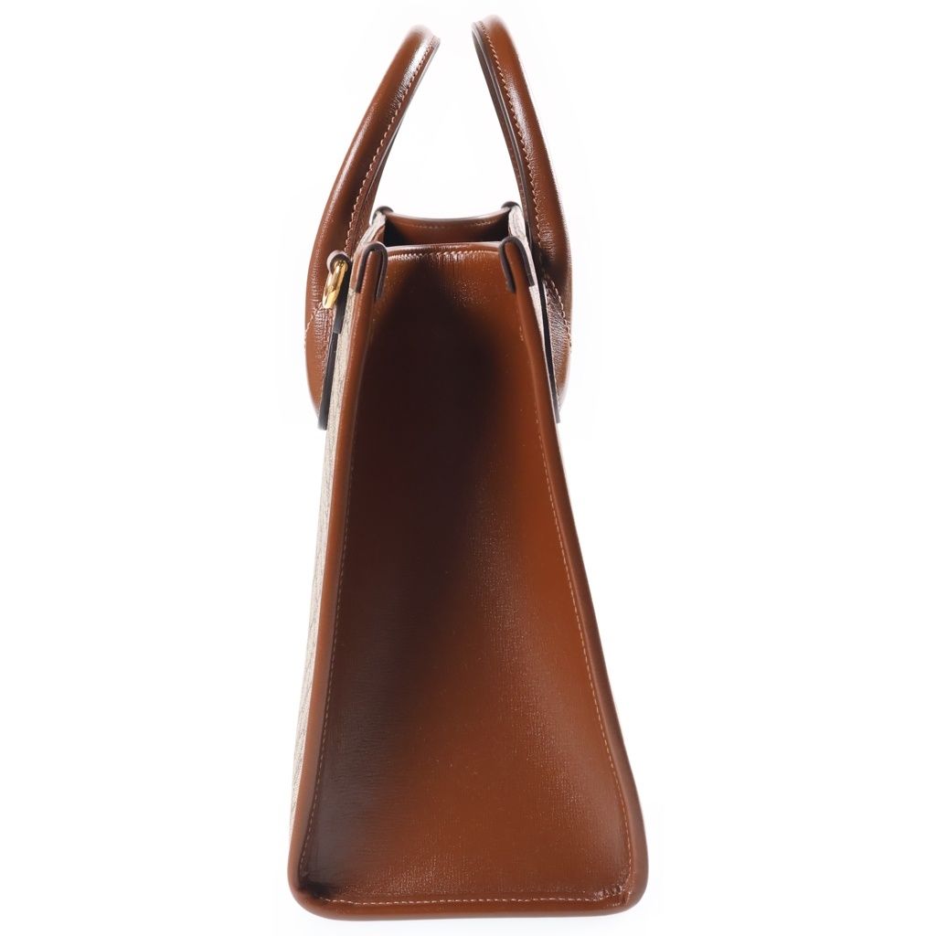 Gucci GG Supreme 2-Way Shoulder Bag Brown Beige Leather Gold — view 3