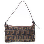 Fendi Zucca Pattern Handbag Brown Canvas Leather