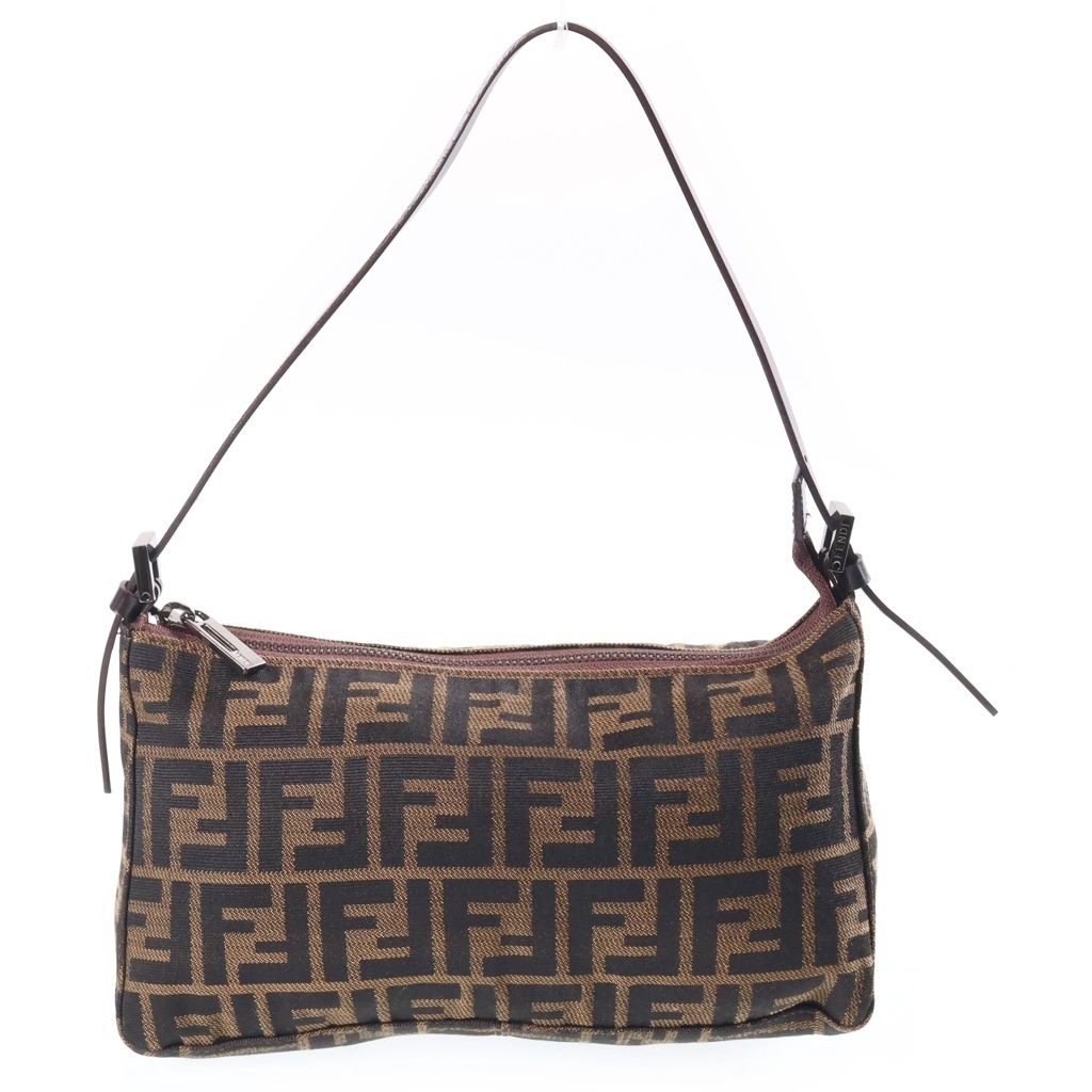 Fendi Zucca Pattern Handbag Brown Canvas Leather
