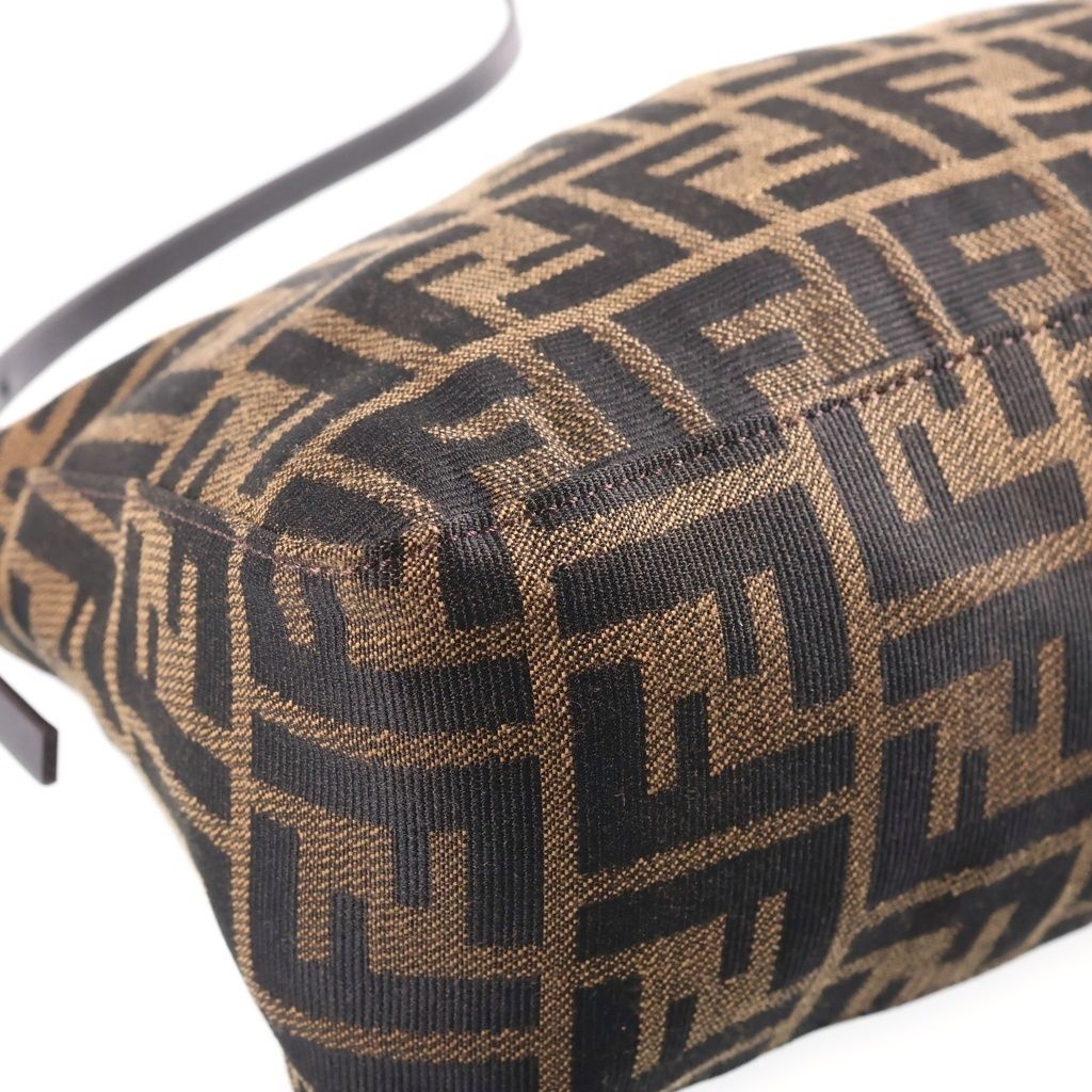 Fendi Zucca Pattern Handbag Brown Canvas Leather — view 5