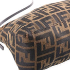 Fendi Zucca Pattern Handbag Brown Canvas Leather — view 5
