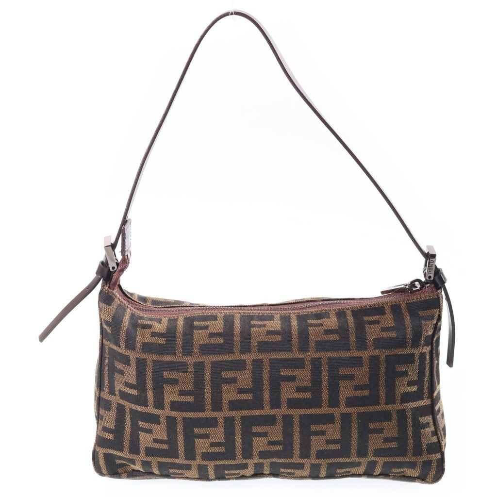 Fendi Zucca Pattern Handbag Brown Canvas Leather — view 2