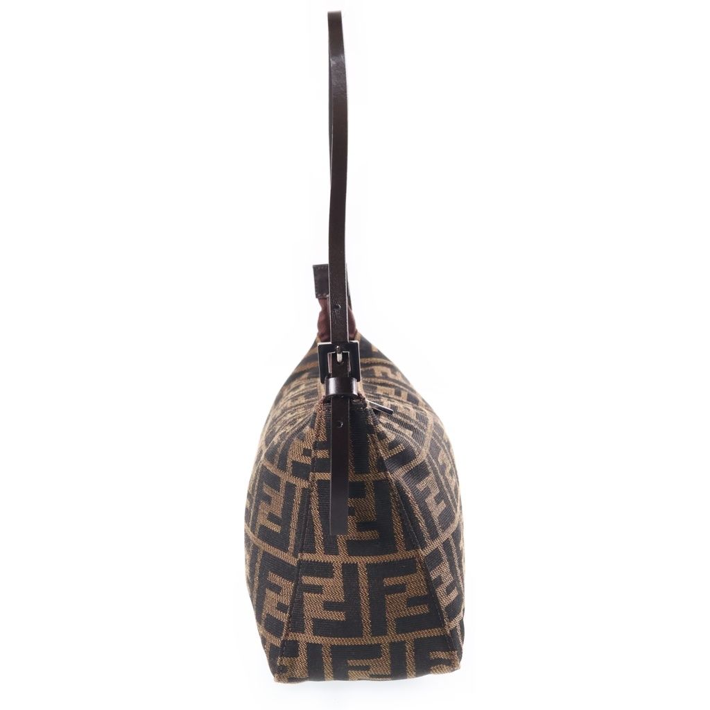 Fendi Zucca Pattern Handbag Brown Canvas Leather — view 3