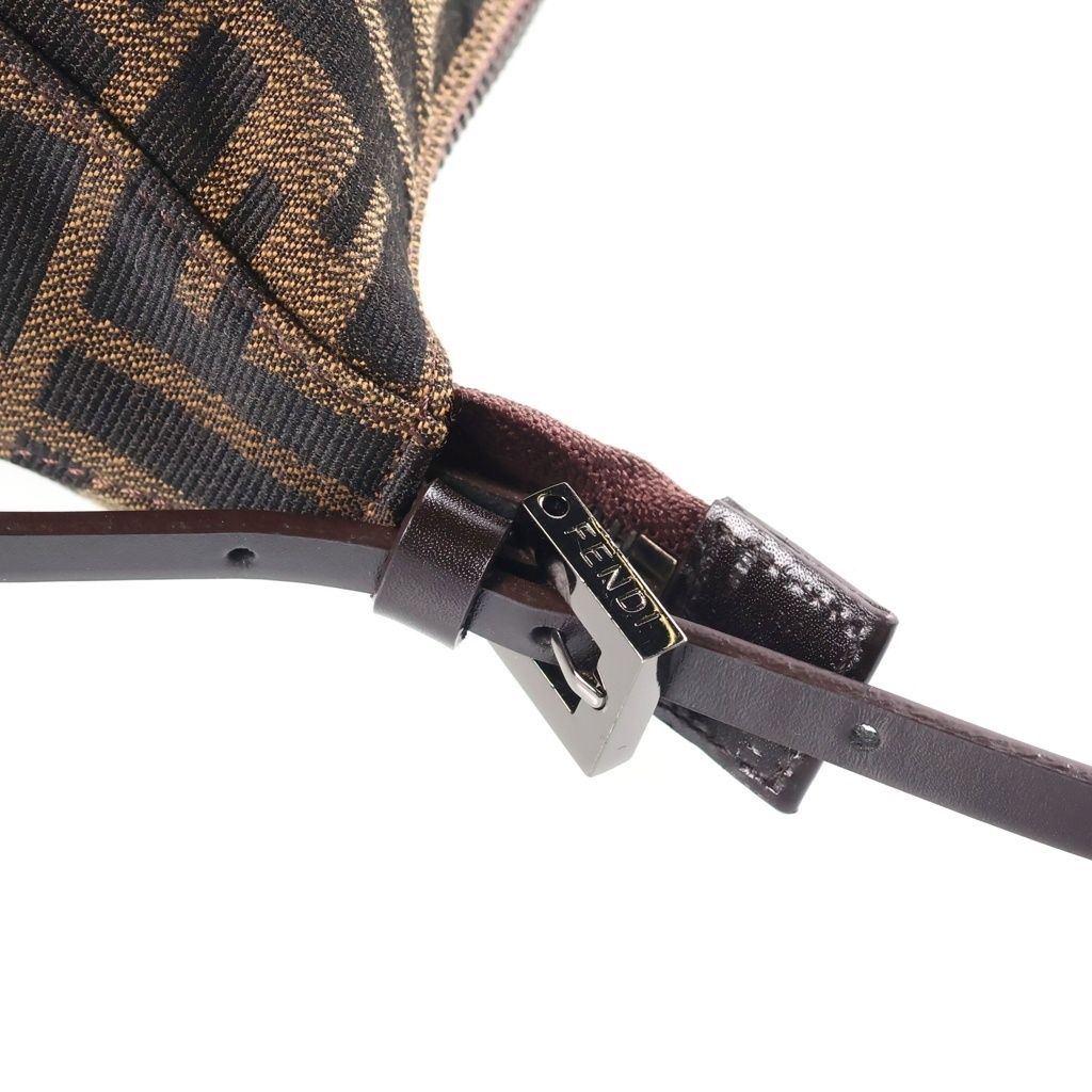 Fendi Zucca Pattern Handbag Brown Canvas Leather — view 6