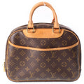 Louis Vuitton Monogram Trouville Handbag Brown Leather