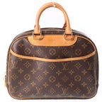 Louis Vuitton Monogram Trouville Handbag Brown Leather