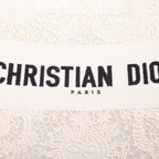 Dior Book Tote Bag Small Macrame Lace Ivory Canvas — view 7