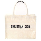 Dior Book Tote Bag Small Macrame Lace Ivory Canvas
