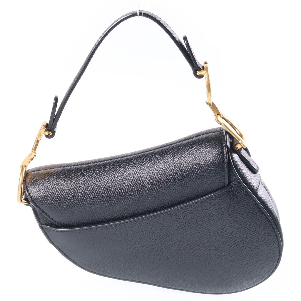Dior Saddle Bag Mini Black Leather Gold — view 2