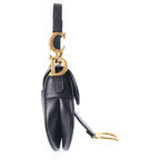 Dior Saddle Bag Mini Black Leather Gold — view 3