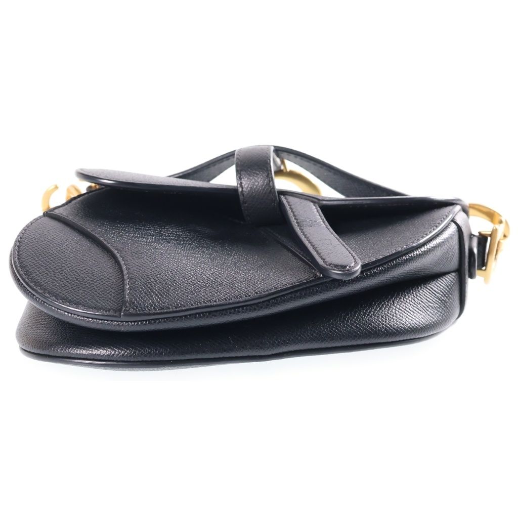 Dior Saddle Bag Mini Black Leather Gold — view 4