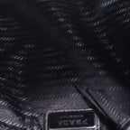 Prada Triangle Logo Shoulder Bag Black Leather Silver — view 8