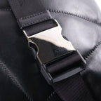 Prada Triangle Logo Shoulder Bag Black Leather Silver — view 7