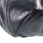 Prada Triangle Logo Shoulder Bag Black Leather Silver — view 5