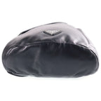 Prada Triangle Logo Shoulder Bag Black Leather Silver — view 4