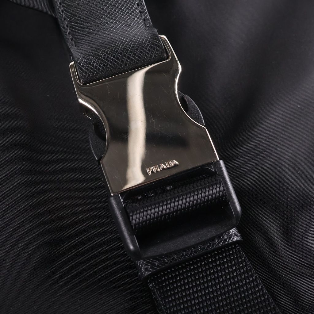 Prada Re-Nylon Backpack Black Silver — view 6
