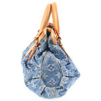Louis Vuitton Monogram Denim Pleaty Mini Bag Indigo Blue Leather Gold — view 3