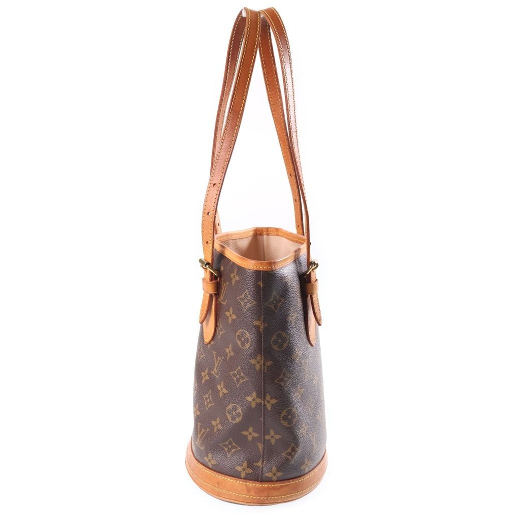 Louis Vuitton Monogram Baguette PM Tote Bag Brown Leather Gold — view 3