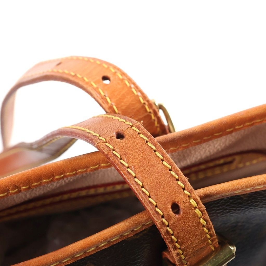 Louis Vuitton Monogram Baguette PM Tote Bag Brown Leather Gold — view 8