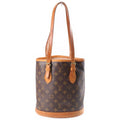 Louis Vuitton Monogram Baguette PM Tote Bag Brown Leather Gold