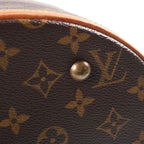 Louis Vuitton Monogram Baguette PM Tote Bag Brown Leather Gold — view 6