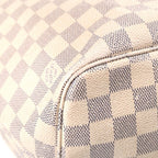 Louis Vuitton Neverfull MM Damier Tote Bag Ivory Leather Gold — view 5