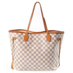 Louis Vuitton Neverfull MM Damier Tote Bag Ivory Leather Gold