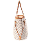 Louis Vuitton Neverfull MM Damier Tote Bag Ivory Leather Gold — view 3