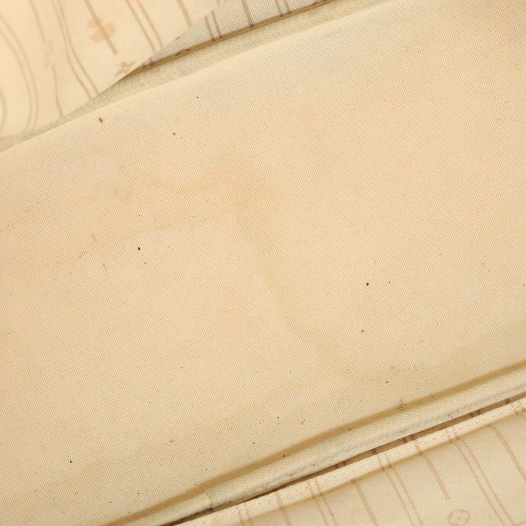 Louis Vuitton Neverfull MM Damier Tote Bag Ivory Leather Gold — view 8