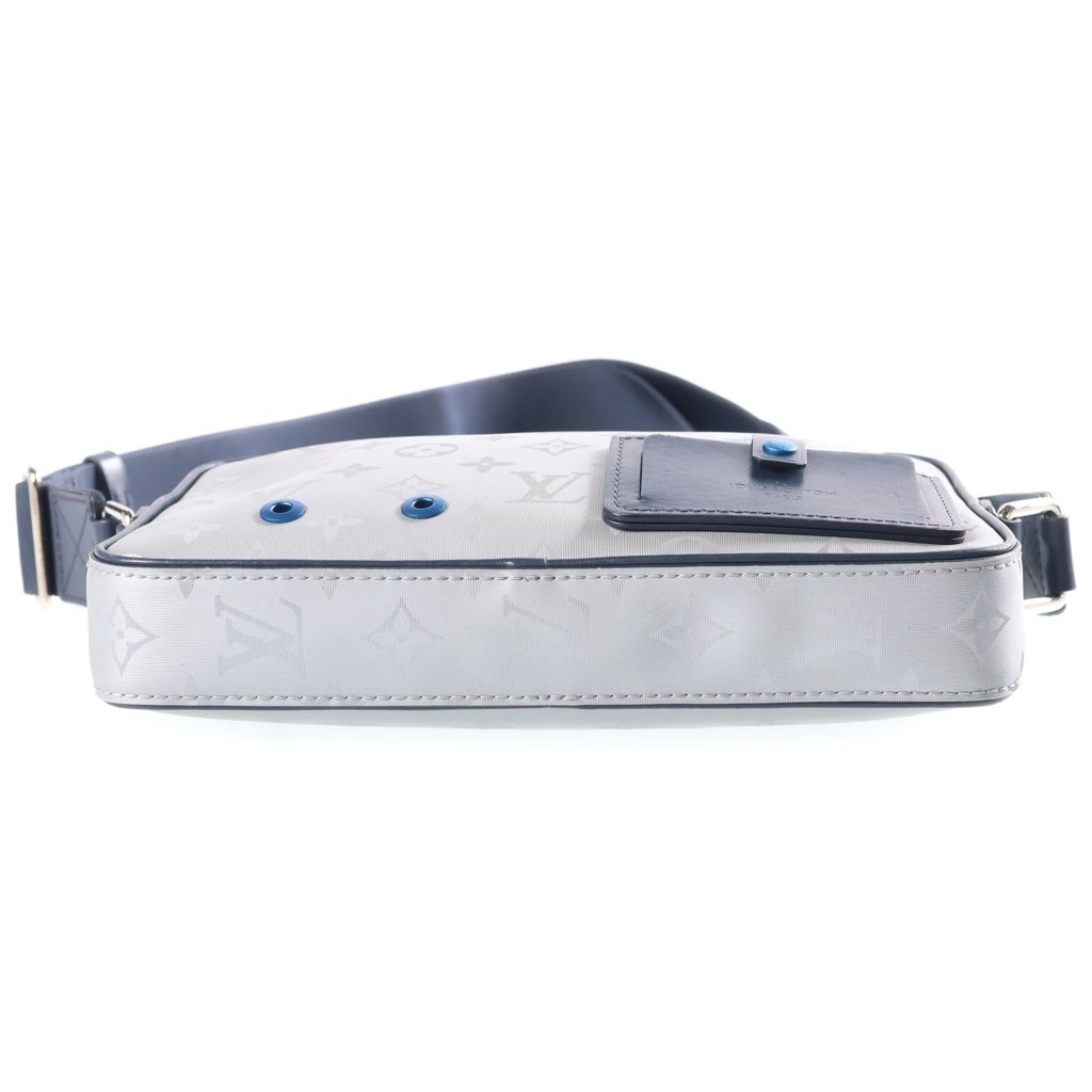 Louis Vuitton Monogram Satellite Alpha Messenger Shoulder Bag Silver Navy — view 4