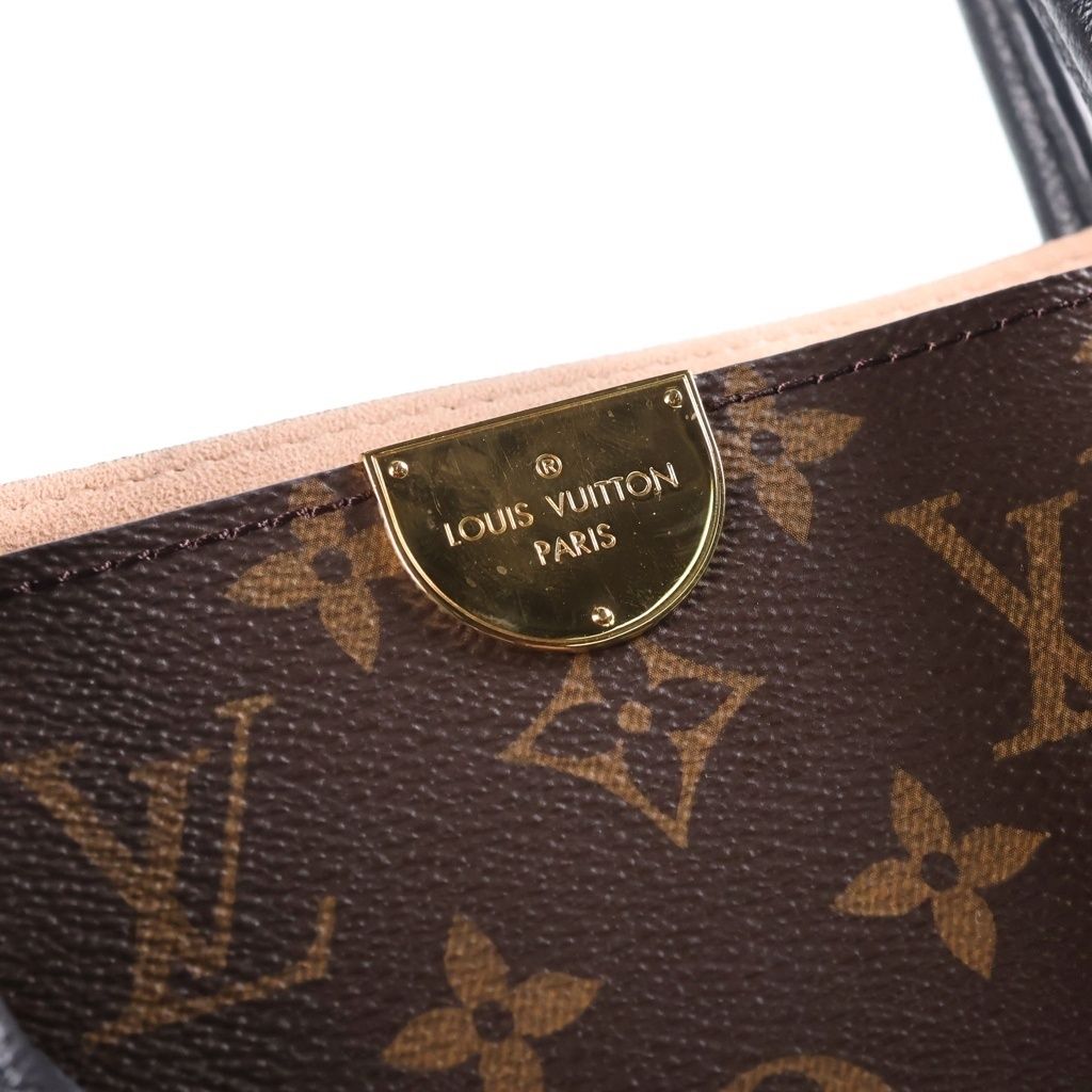 Louis Vuitton Monogram Flandrin 2-Way Shoulder Bag Tote Brown Black Noir Leather — view 6