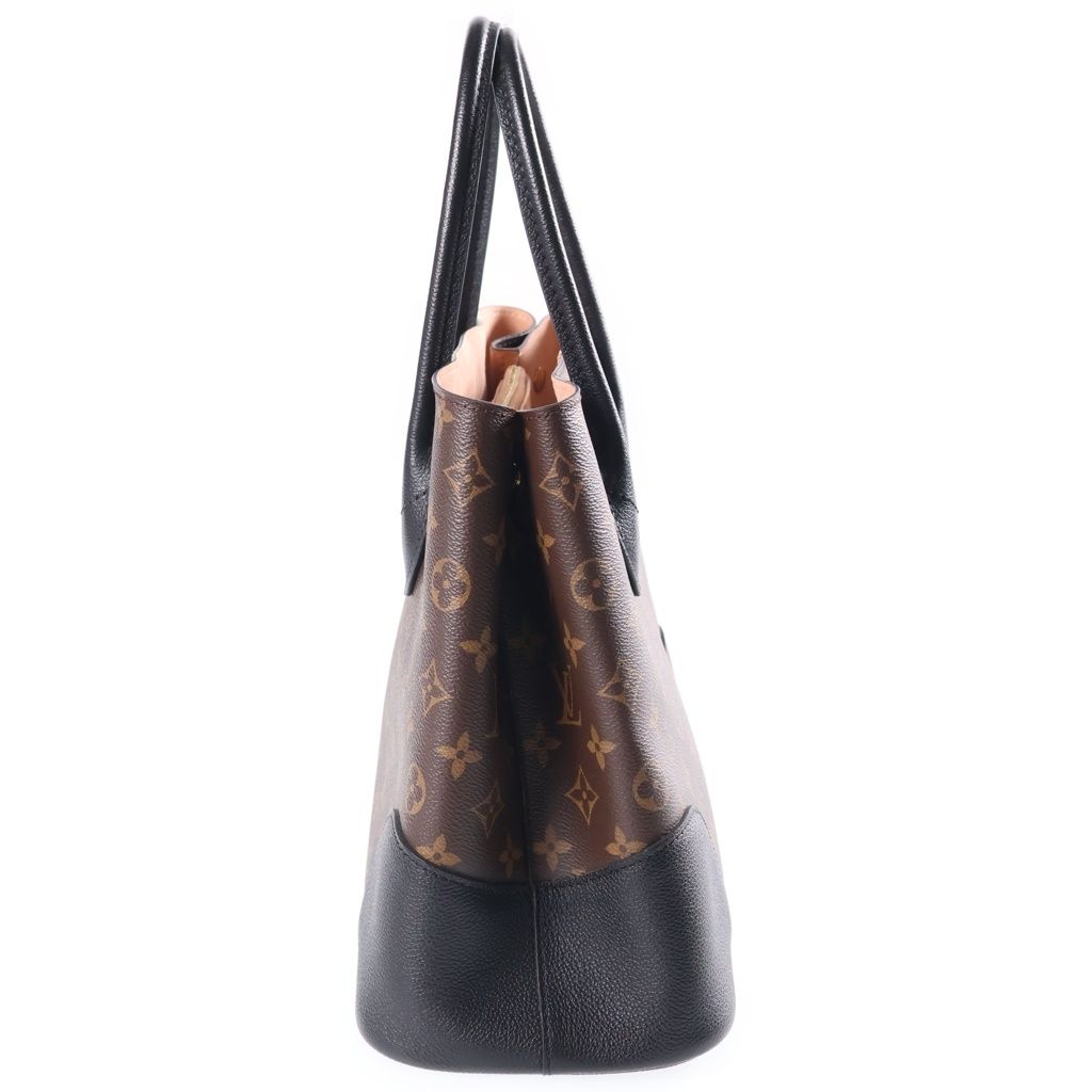Louis Vuitton Monogram Flandrin 2-Way Shoulder Bag Tote Brown Black Noir Leather — view 3