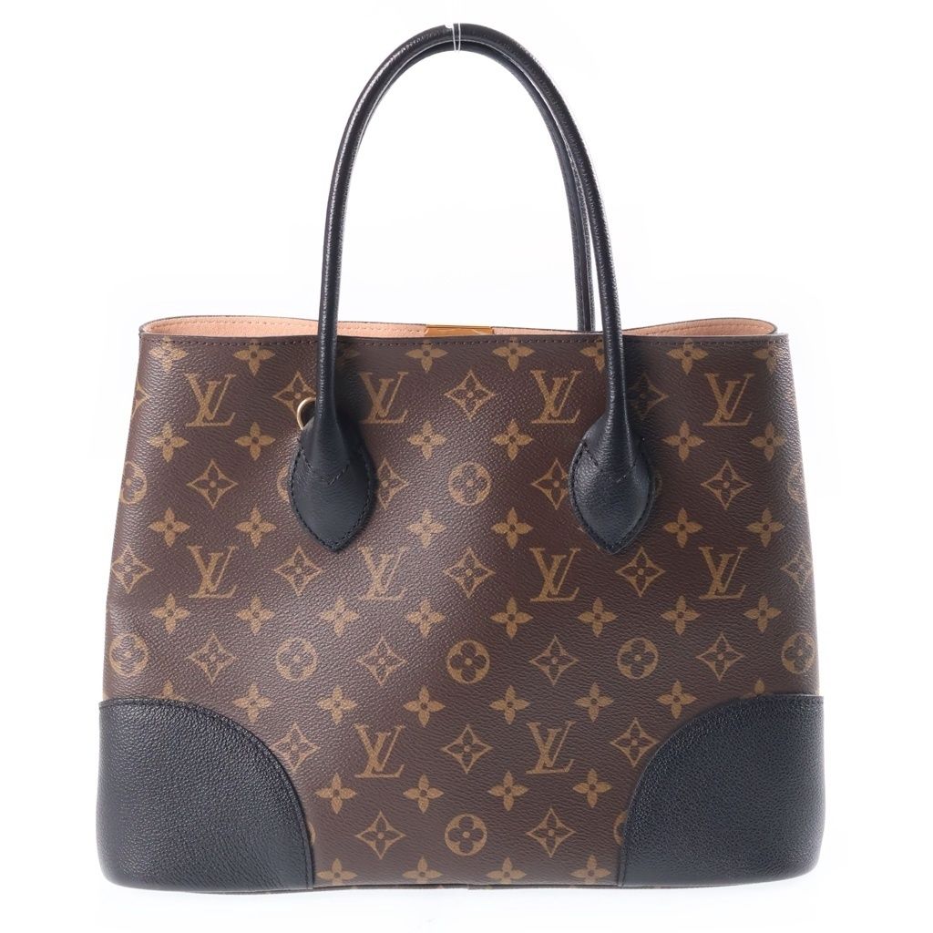 Louis Vuitton Monogram Flandrin 2-Way Shoulder Bag Tote Brown Black Noir Leather — view 2