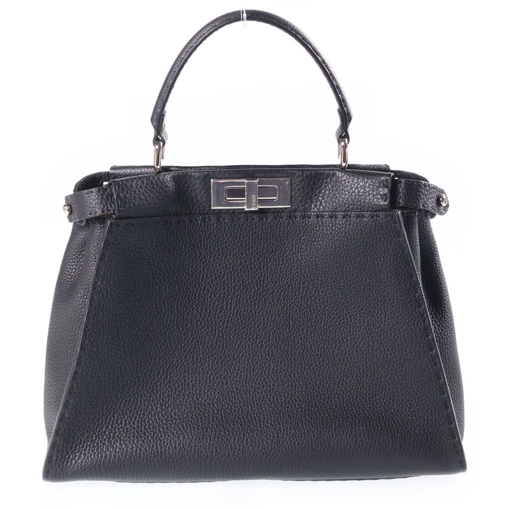 Fendi Peekaboo Selleria Medium 2-Way Shoulder Bag Black Leather — view 2
