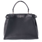 Fendi Peekaboo Selleria Medium 2-Way Shoulder Bag Black Leather — view 2