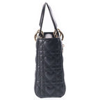Dior Lady Dior Heart Cannage 2-Way Shoulder Bag Black Leather Gold — view 3