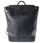 Louis Vuitton Monogram Eclipse Steamer Backpack Black Leather Silver