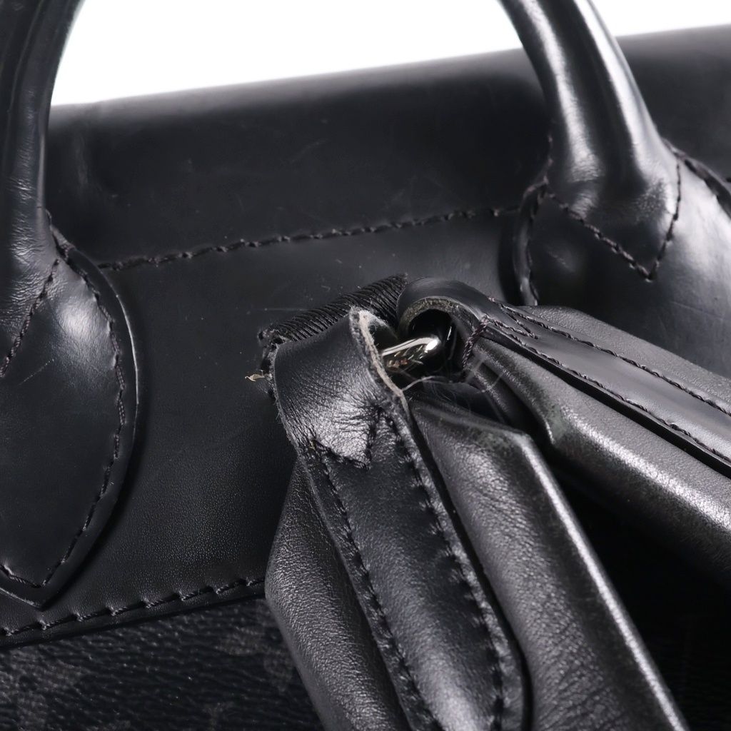 Louis Vuitton Monogram Eclipse Steamer Backpack Black Leather Silver — view 7