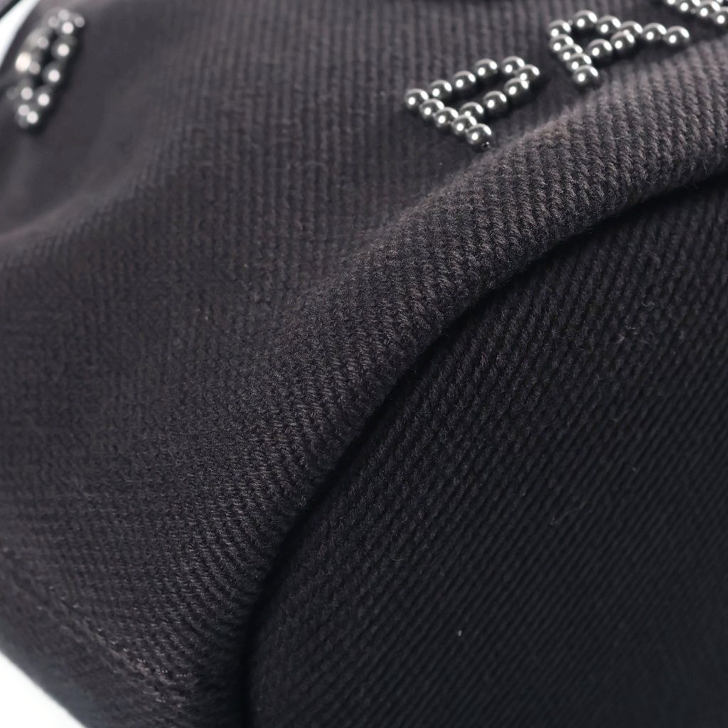Chanel Deauville Drawstring Shoulder Bag Canvas Black — view 5