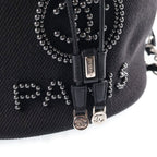 Chanel Deauville Drawstring Shoulder Bag Canvas Black — view 6