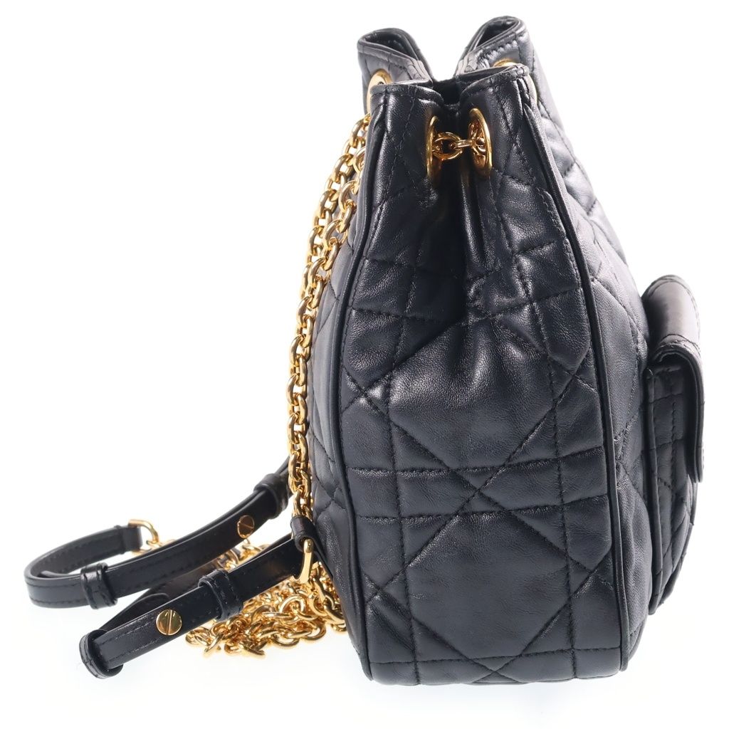 Dior Caro Backpack Medium Black Lambskin — view 3