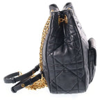 Dior Caro Backpack Medium Black Lambskin — view 3