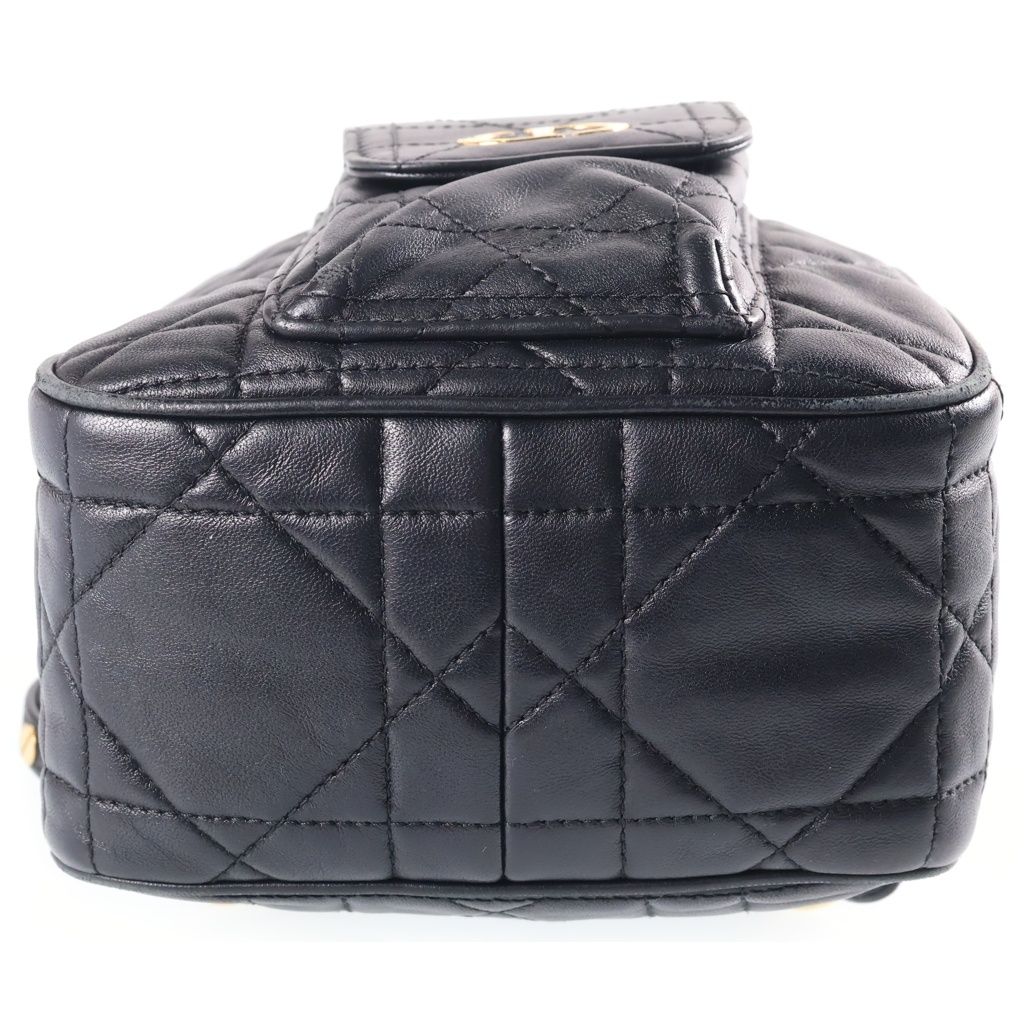 Dior Caro Backpack Medium Black Lambskin — view 4